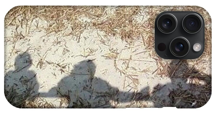 Three Shadows on Sandy Shore - Phone Case