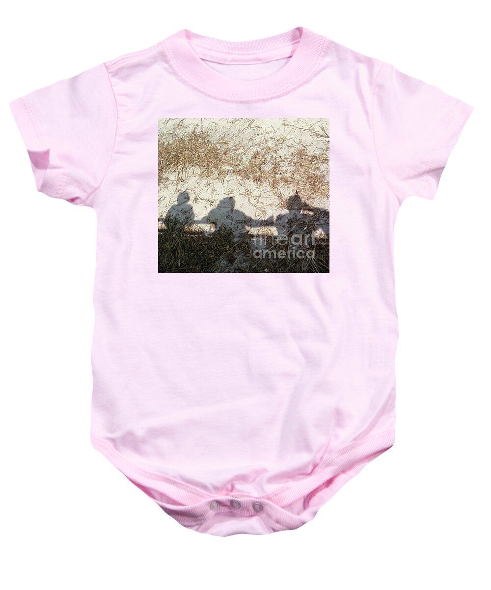 Three Shadows on Sandy Shore - Baby One-Piece