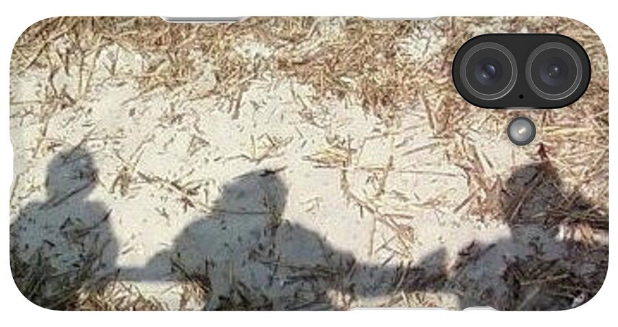 Three Shadows on Sandy Shore - Phone Case