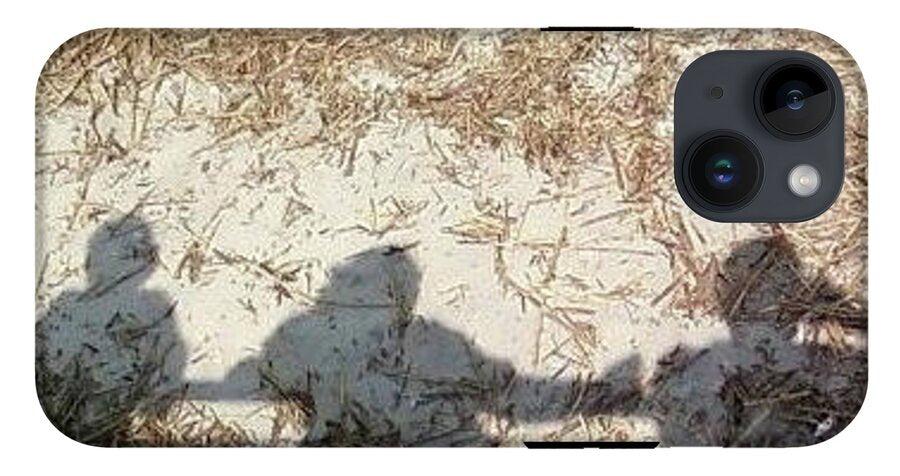 Three Shadows on Sandy Shore - Phone Case