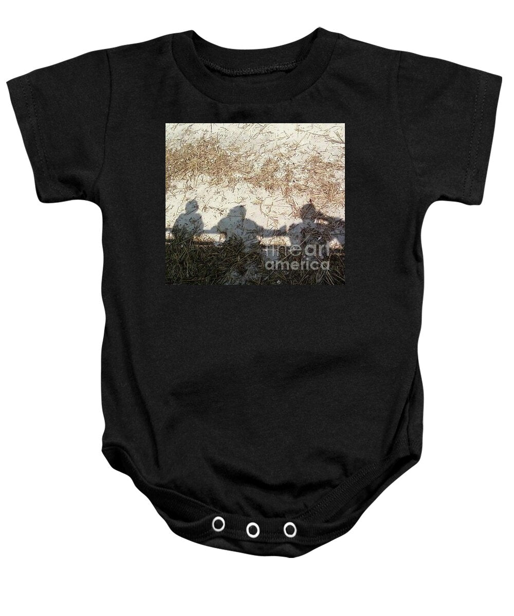 Three Shadows on Sandy Shore - Baby One-Piece