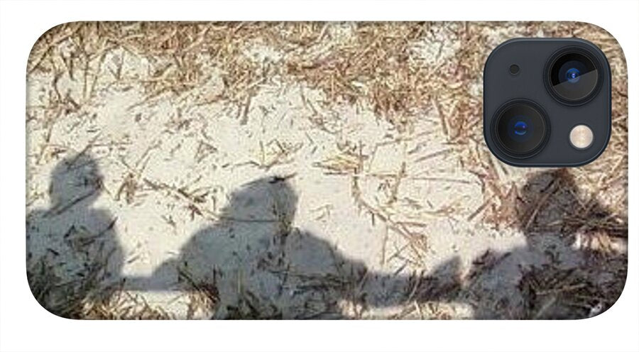 Three Shadows on Sandy Shore - Phone Case