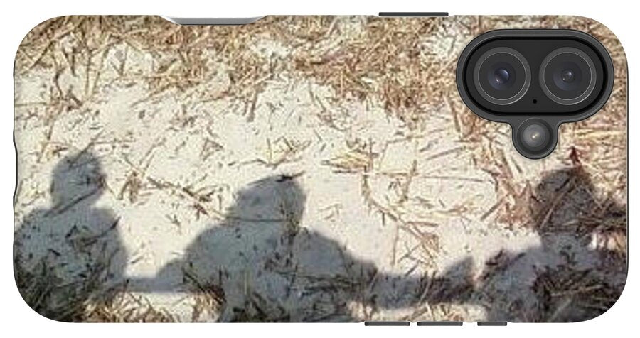 Three Shadows on Sandy Shore - Phone Case