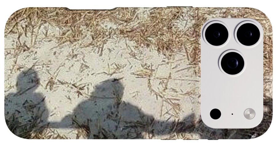 Three Shadows on Sandy Shore - Phone Case
