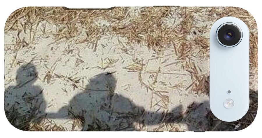Three Shadows on Sandy Shore - Phone Case