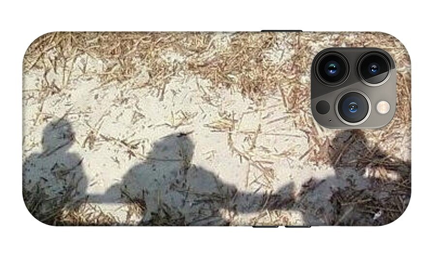 Three Shadows on Sandy Shore - Phone Case