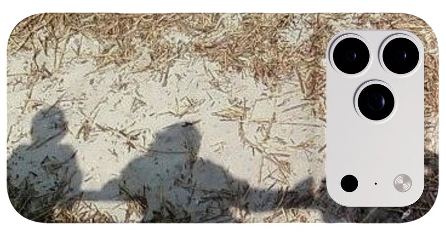 Three Shadows on Sandy Shore - Phone Case