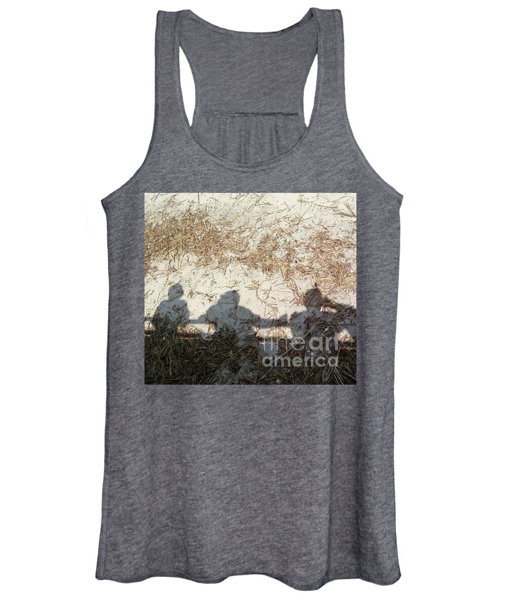 Three Shadows on Sandy Shore Women's Cotton Polyester Blend Tank Top, Machine Washable