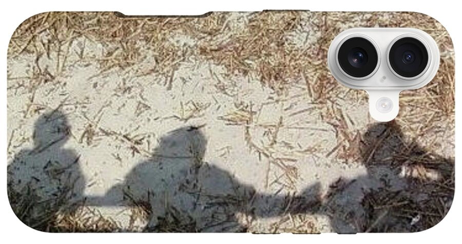 Three Shadows on Sandy Shore - Phone Case