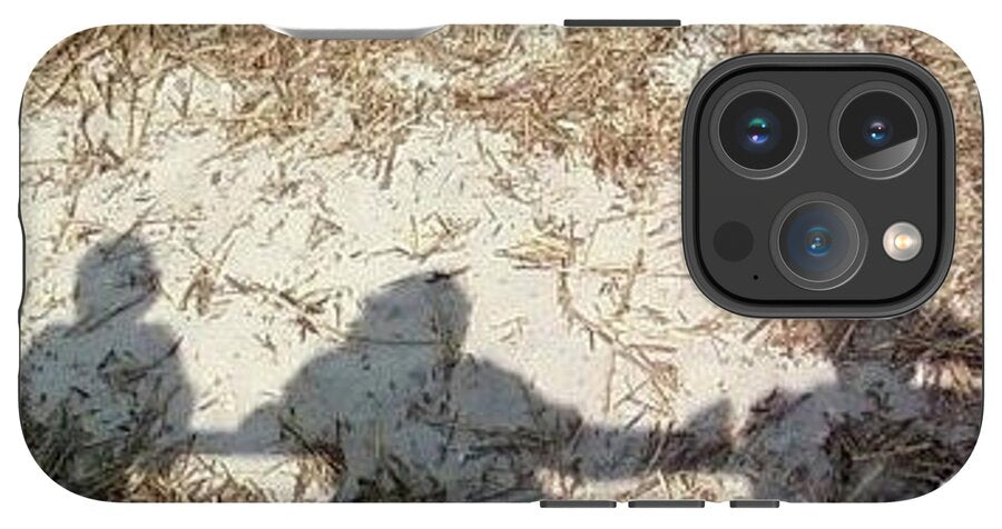 Three Shadows on Sandy Shore - Phone Case