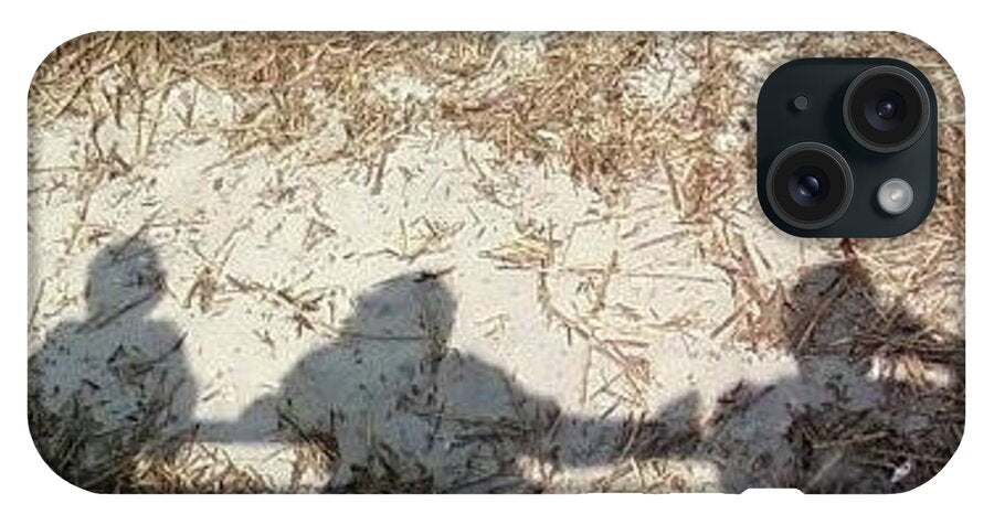 Three Shadows on Sandy Shore - Phone Case