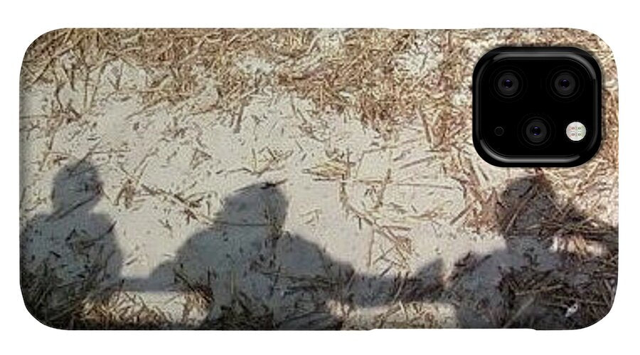 Three Shadows on Sandy Shore - Phone Case