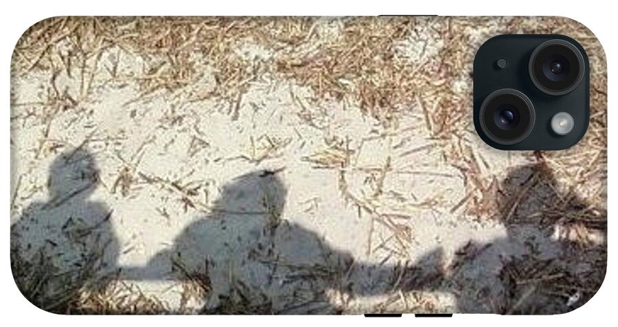 Three Shadows on Sandy Shore - Phone Case