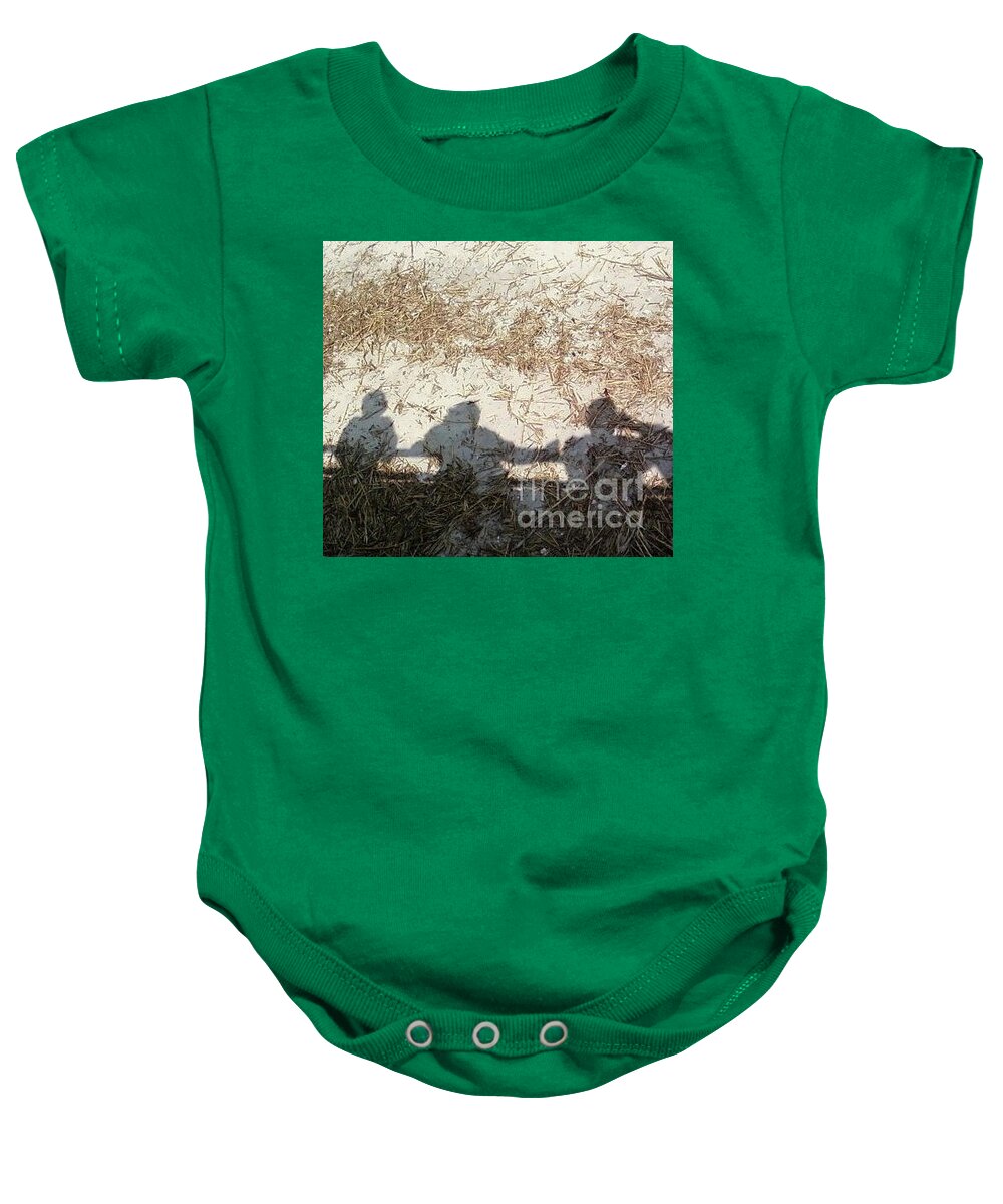 Three Shadows on Sandy Shore - Baby One-Piece