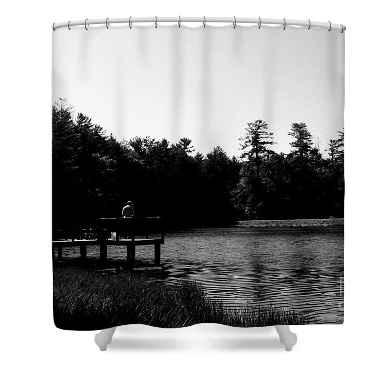 Tranquil Lakeside Afternoon - Shower Curtain