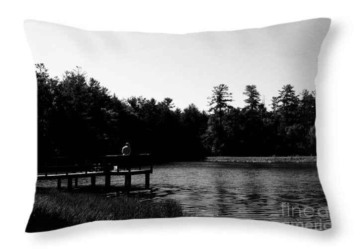 Tranquil Lakeside Afternoon - Throw Pillow