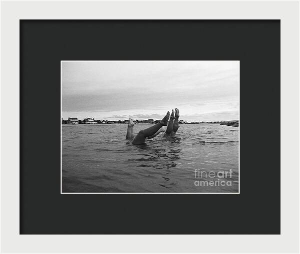 Upside Down Swimmers in the Sea - Framed Print