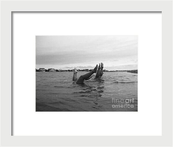 Upside Down Swimmers in the Sea - Framed Print