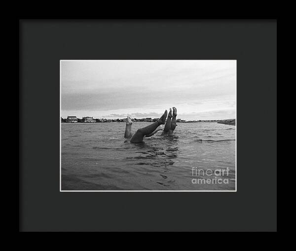 Upside Down Swimmers in the Sea - Framed Print