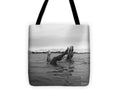 Upside Down Swimmers in the Sea - Tote Bag
