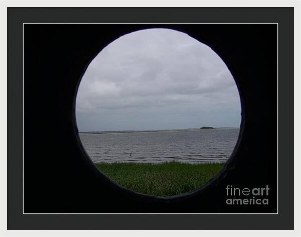 View Through a Circular Window - Framed Print