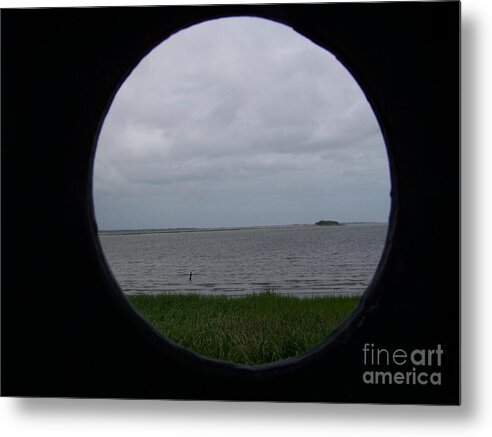 View Through a Circular Window - Metal Print