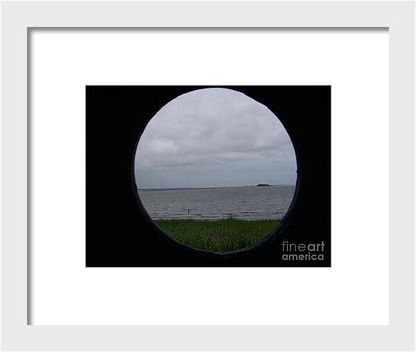 View Through a Circular Window - Framed Print